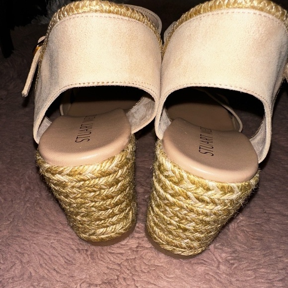 NWOT Stuart Weitzman women’s cream espadrille wedge heel sandals 8.5B vacation - Picture 5 of 12